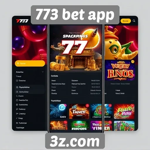Análise da interface do site 773 bet app